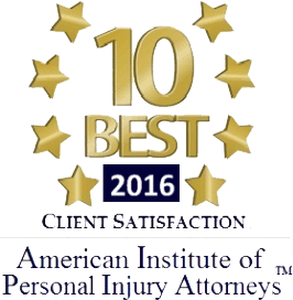 American Institute of Personal Injury Attorneys 10 Best 2016 Client Satisfaction Logo