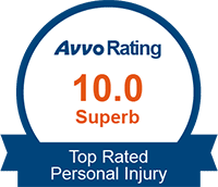 Avvo Top Rated Personal Injury 10.0 Superb Rating Badge