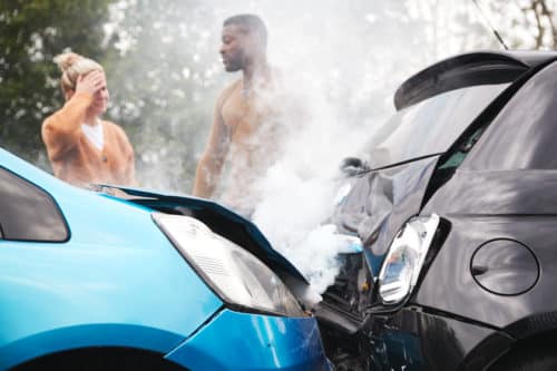 two drivers after a car accident in Baton Rouge