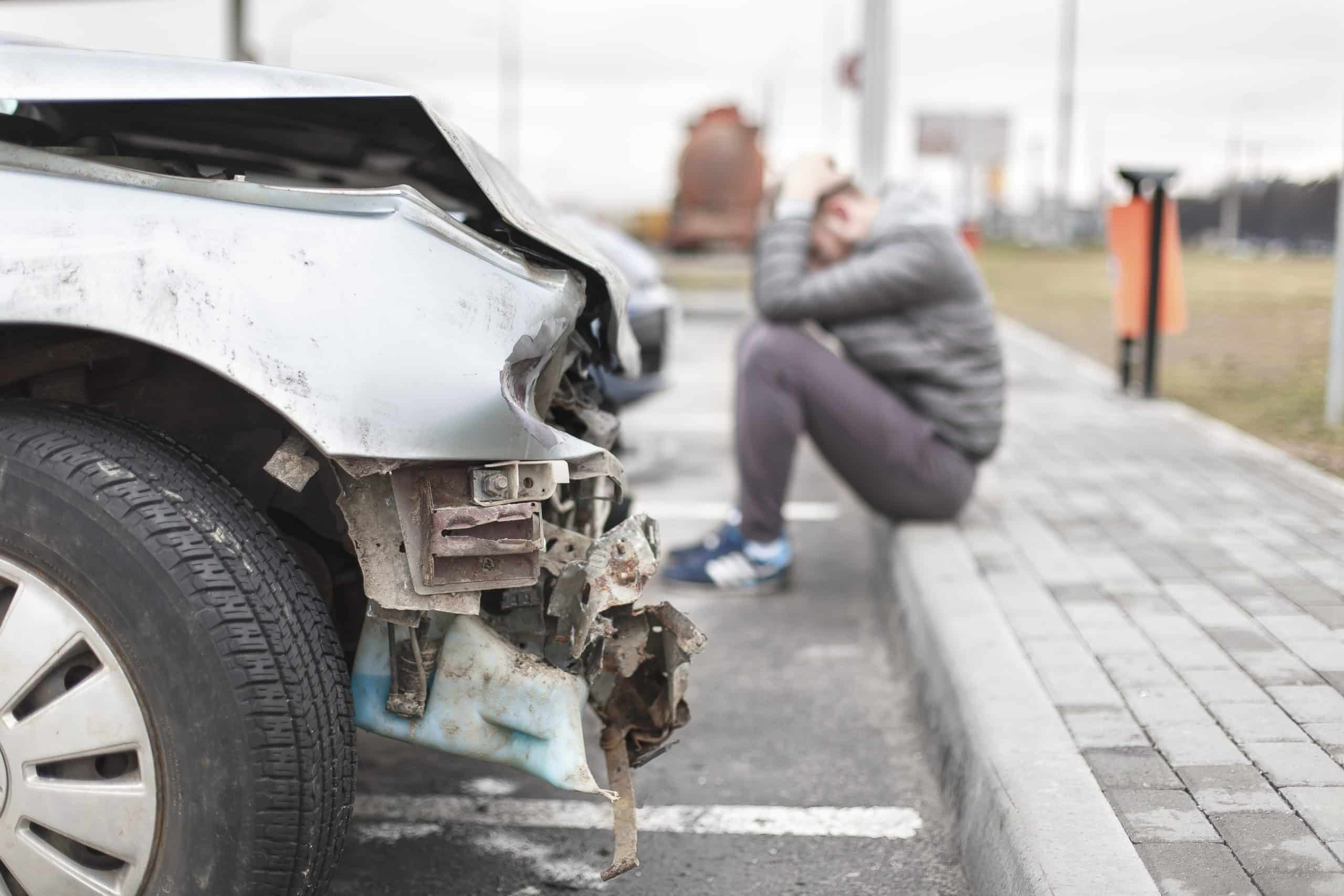 a man upset after a car accident in Baton Rouge